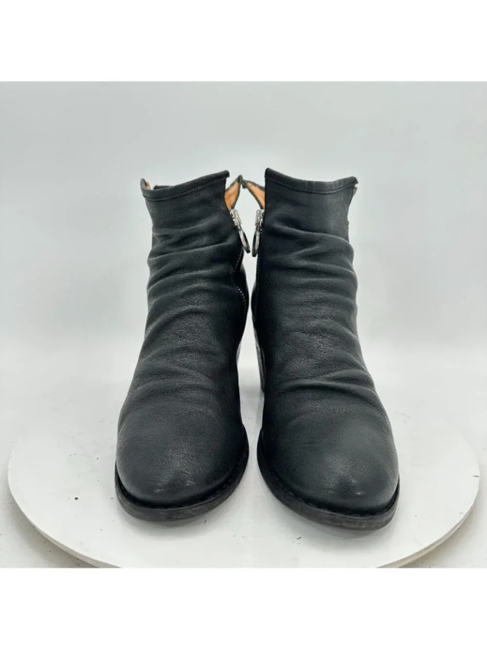 Fiorentini + Baker Women Size EU 40 US 10 Black Leather Side Zip Block Heel Boot - Picture 2 of 11